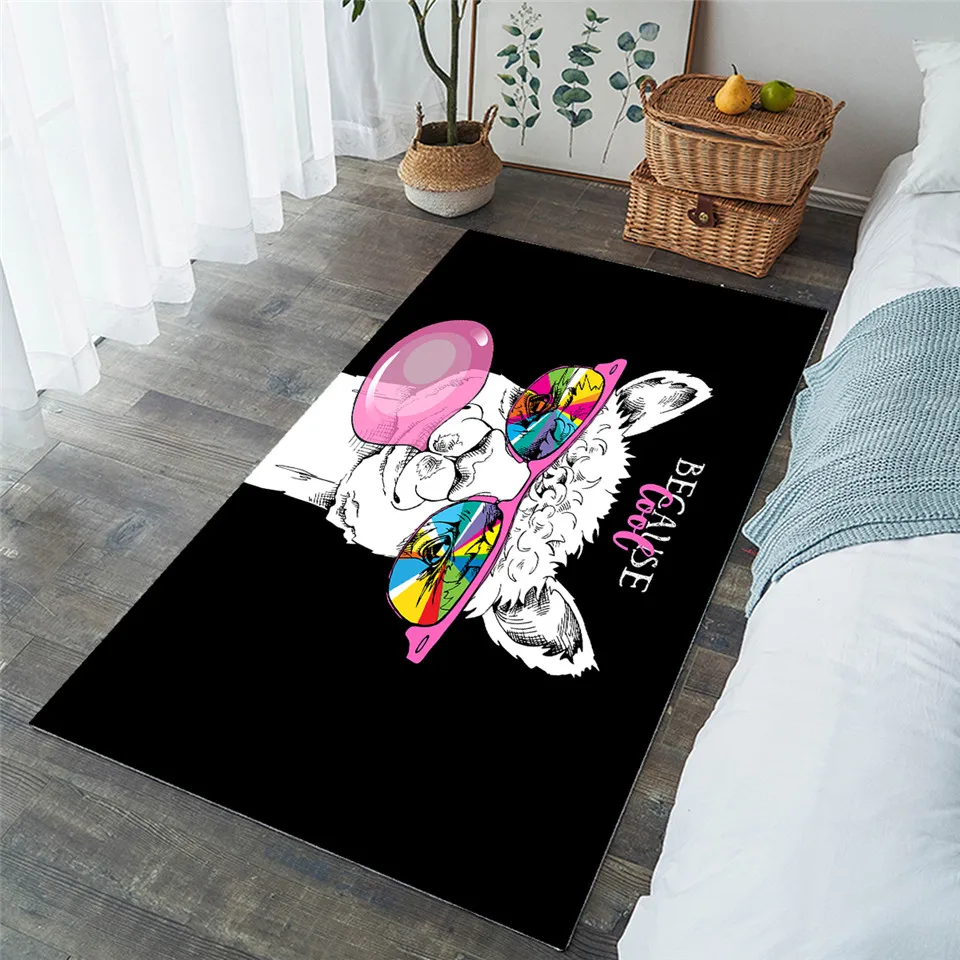 BeddingOutlet Llama Large Carpets for Living Room Unicorn Kids Play Floor Mat Cartoon Cute Alpaca Area Rug Girls 152x244cm | Дом и сад