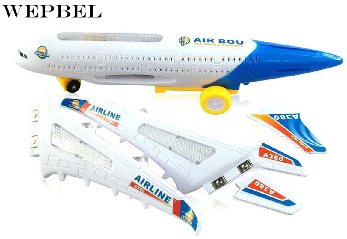 WEPBEL модные детские электрические самолеты игрушки музыкальные движущиеся