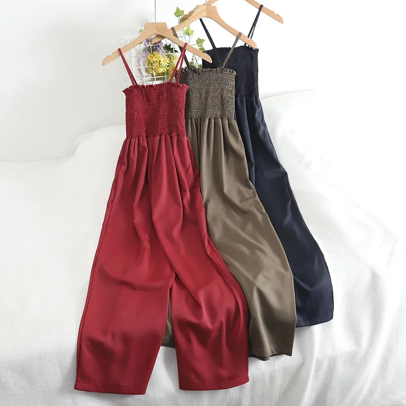 

Подтяжки без бретелек с женской темпераментной подвеской Джокер Свободные на ощупь Комбинированные брюки с широкими штанинами