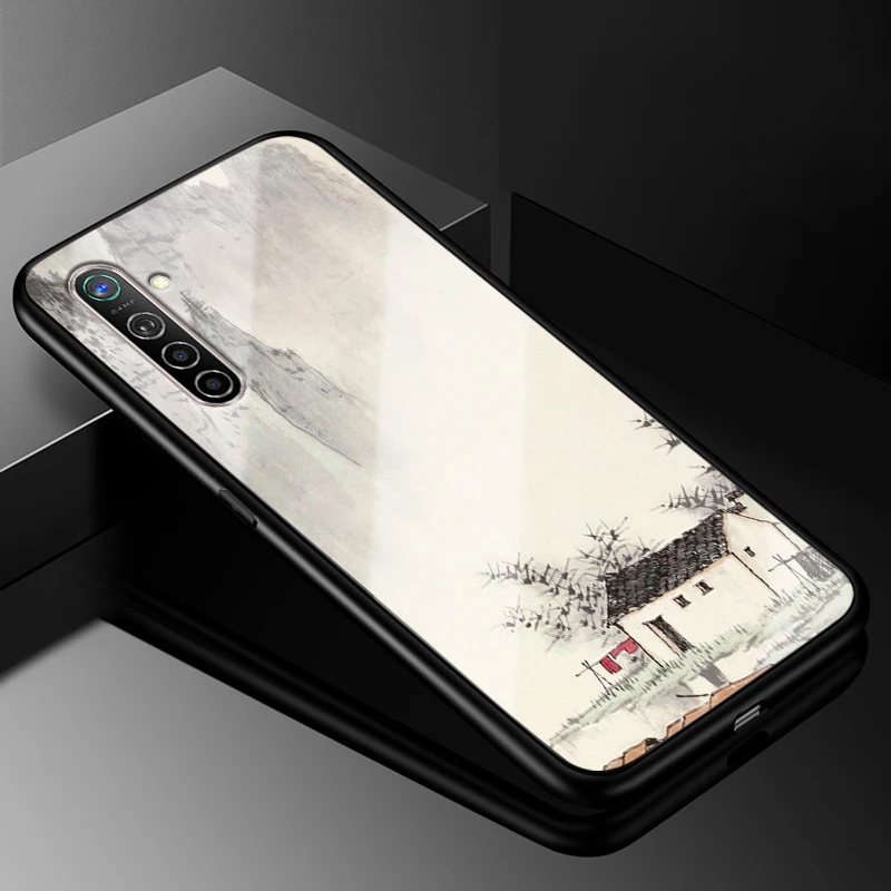 21 Для OPPO Realme X2 чехол 6,4 ''модный стеклянный Жесткий Чехол для задней панели телефона чехол s для OPPO Realme XT силиконовый бампер - Цвет: 21