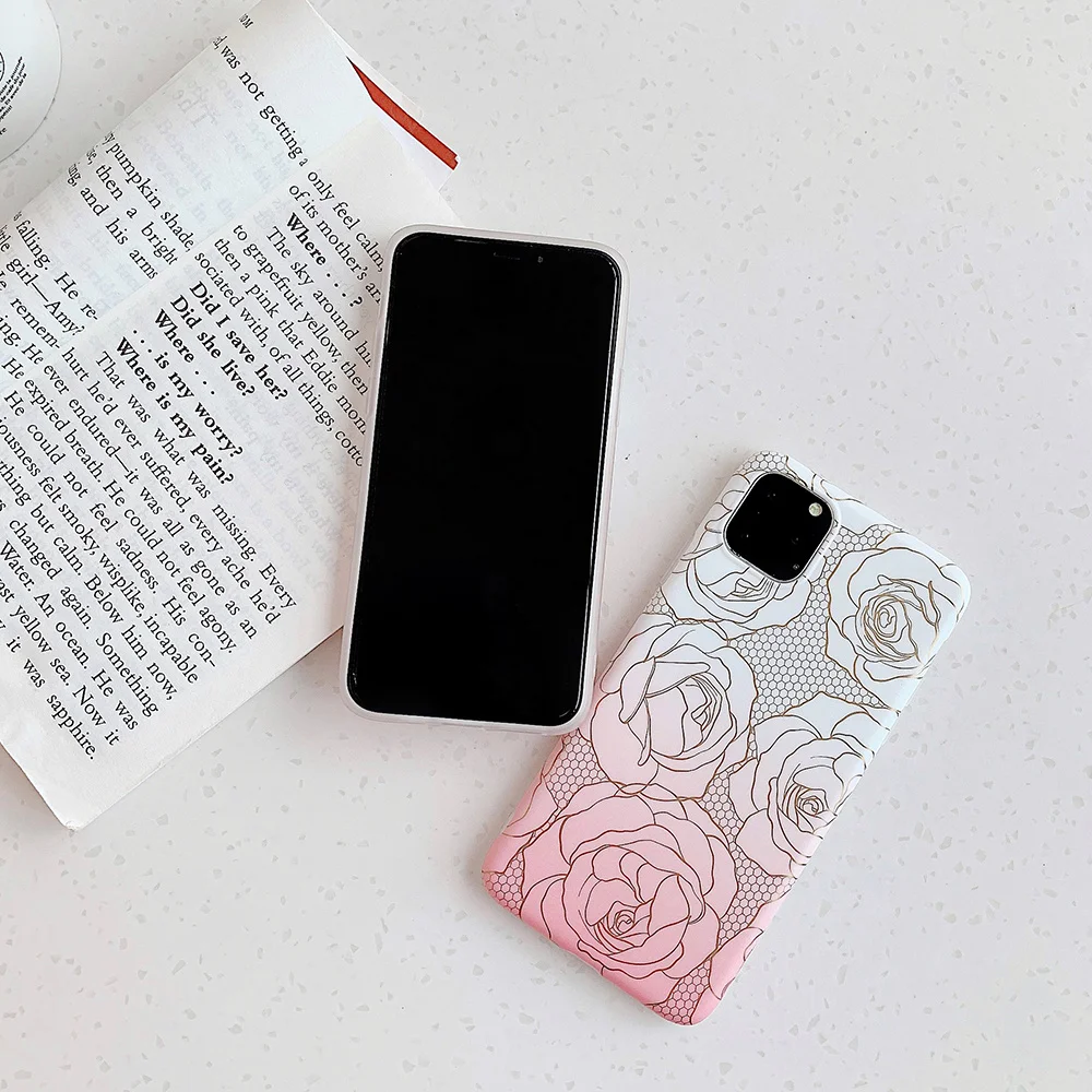 Роскошный 3D чехол для телефона с рисунком розы IPhone 11 2019 Pro градиентом мягкий из