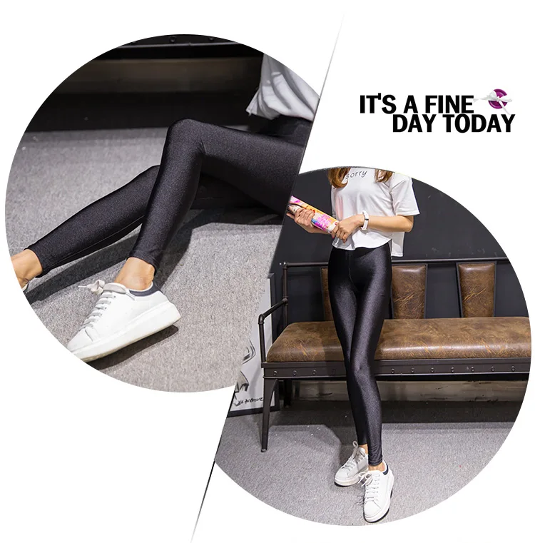 Women High Waist Shiny Black Legging 2020 Fashion Autumn Ladies Push Up Slim Leggings Stretchy Soft Large Size Women Leggings crossover leggings