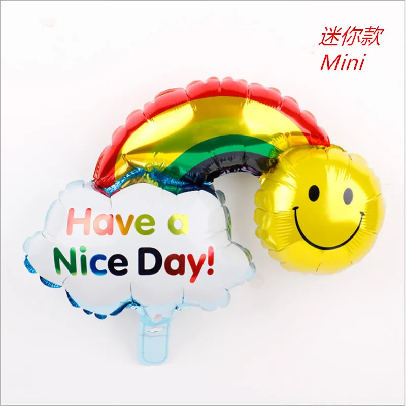 Новый большой воздушный шар Радуга облака смайлик Алюминиевая Фольга Воздушный