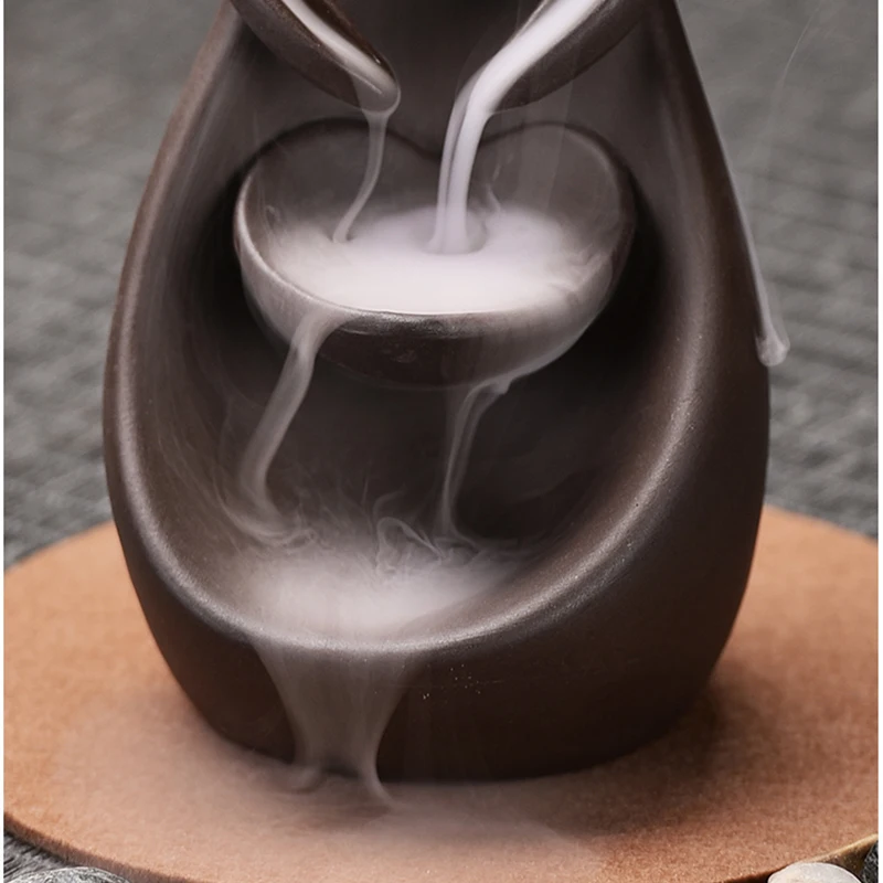 smoke waterfall backflow incense burner creative couple hug incense holder censer ceramic handicrafts home decor gift ornaments free global shipping