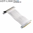 Белый кабель расширения PCIe3.0 x16 к x16 PCI Express 3,0 удлинитель GUP 90 градусов гибкий плоский Удлинительный кабель вертикальная видеокарта