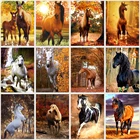 Алмазная 5d картина сделай сам, комбинация с животными, лошадью, полная Алмазная вышивка, Набор для вышивки крестиком, мозаика, бытовые товары, рождественский подарок