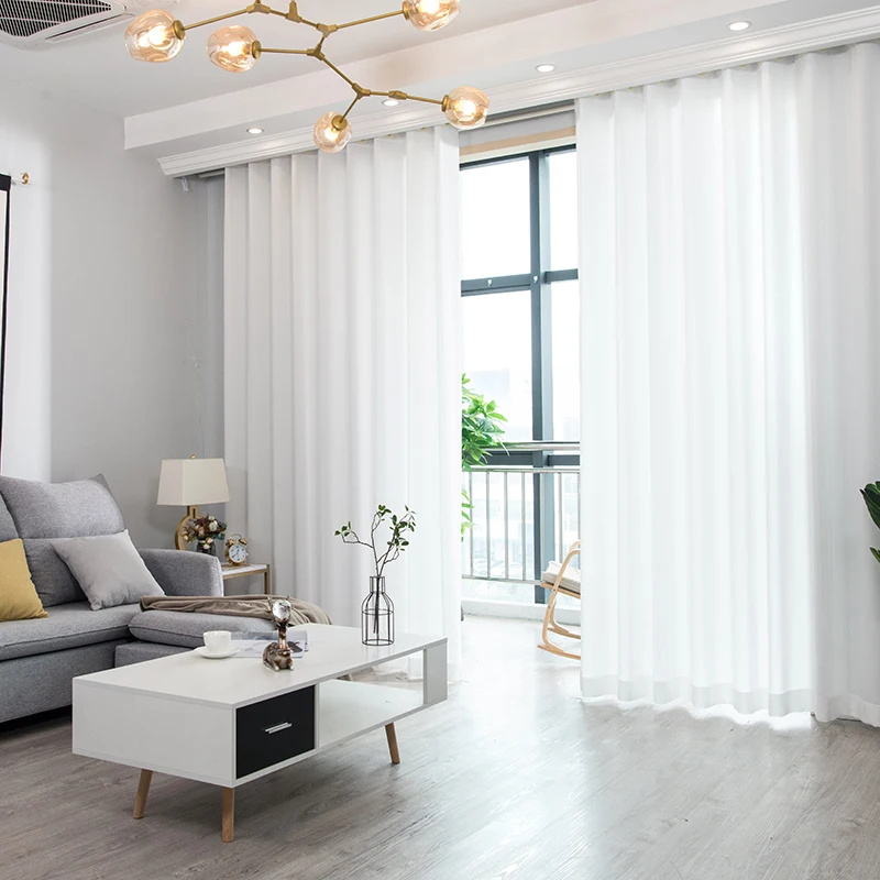 Супер мягкая Роскошная шифоновая однотонная белая прозрачная занавеска JIANIW s для