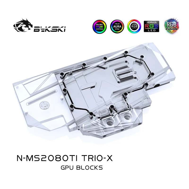 Bykski N MS2080TI TRIO X блок GPU воды для MSI RTX 2080Ti GAMING Графика карты VGA радиатор 5V/ARGB 12V/цветная