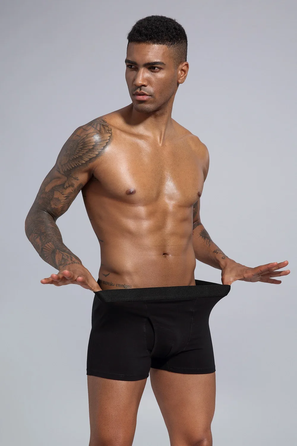 Мужские однотонные боксеры QMGOOD хлопковые трусы с выпуклой сумкой брендовая