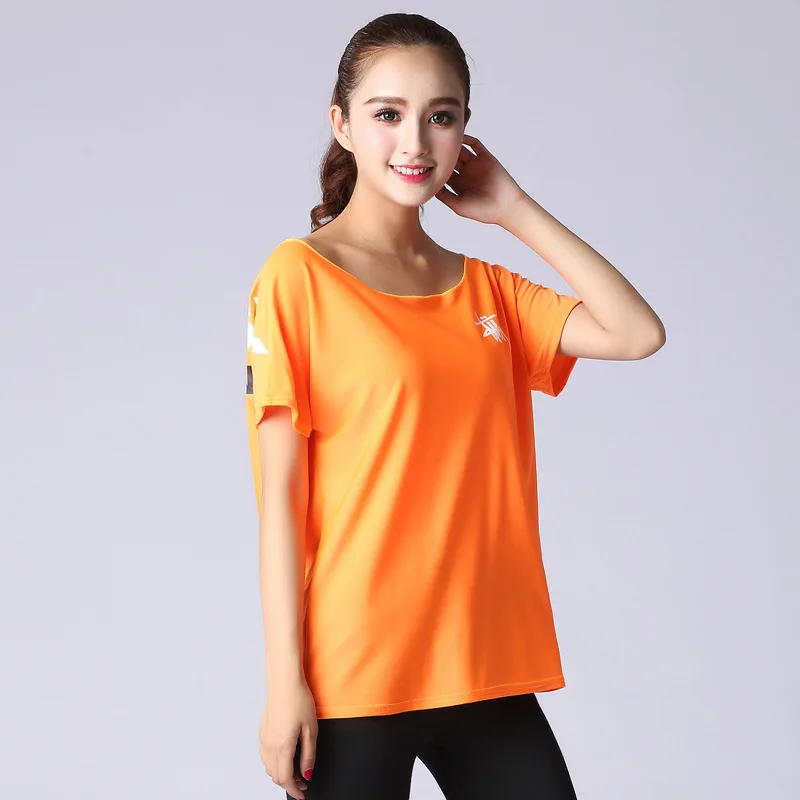 Женская рубашка с открытыми плечами для йоги топы тренировок летняя свободная