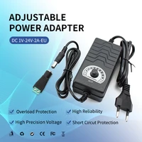 power variable source adjustable adapter ac 220v to dc 1v%e2%80%9324v 2a with dc female connector single color led strip variable source