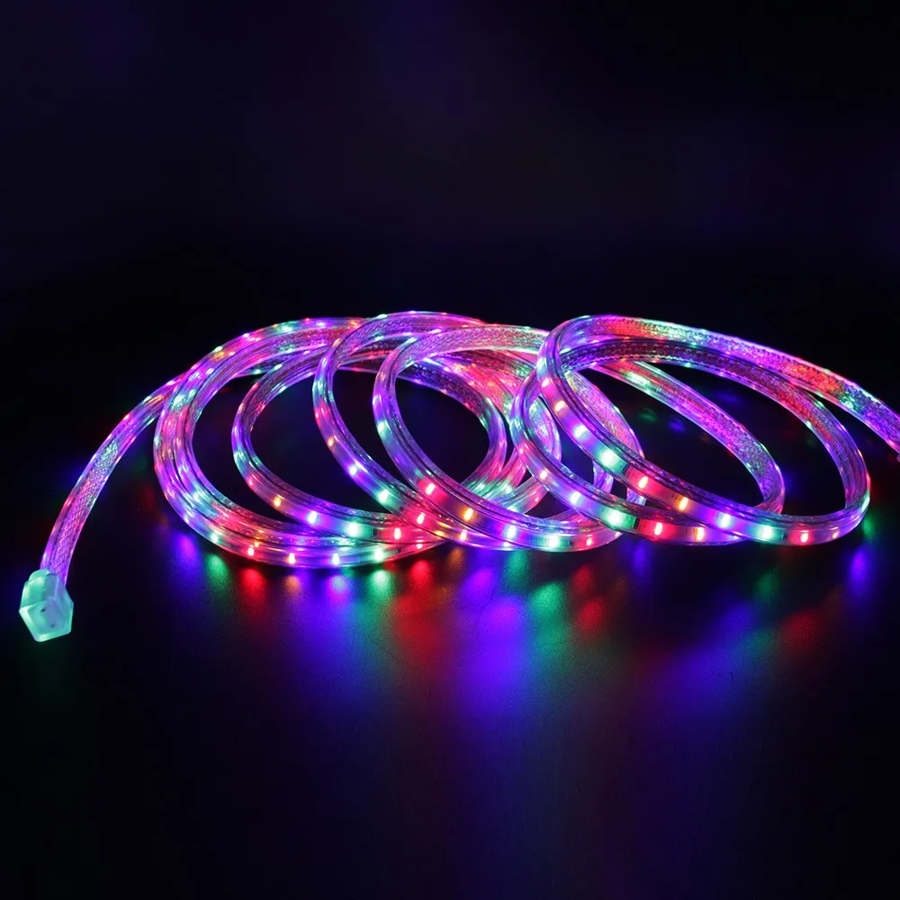 AC 220 В Водонепроницаемая светодиодная лента RGB свет+ 8 режимов контроллер Led гибкая строка Феи огней Рождественское украшение ленточная лента