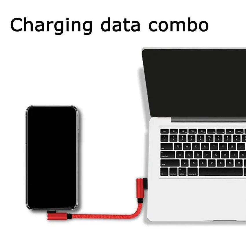 Короткий кабель для быстрой зарядки USB Type-C 25 см угол 90 градусов передачи данных