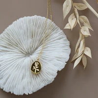 amaiyllis 18k gold irregular rose flower clavicle necklace pendants 18k gold necklace for women summer jewelry gift