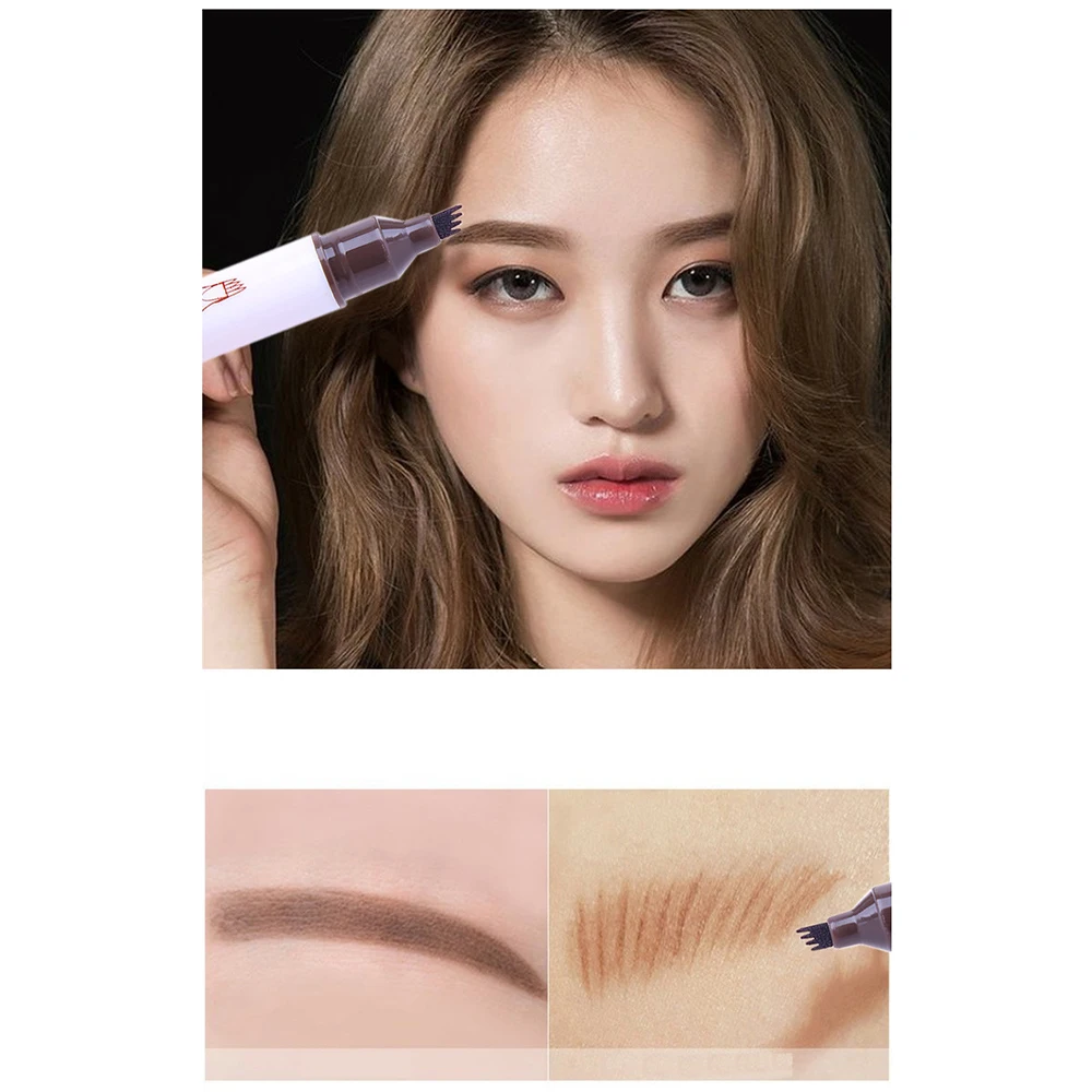 Микро подводка для бровей маркер карандаш двойная головка жидкая глаз тонкая