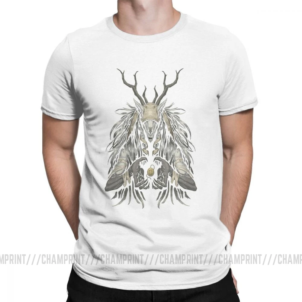 Мужская футболка The Supplicant, хлопок, футболки Vicar Amelia Bloodborne Scary Horror, футболка на Хэллоуин, топы с графическим принтом - Цвет: Белый