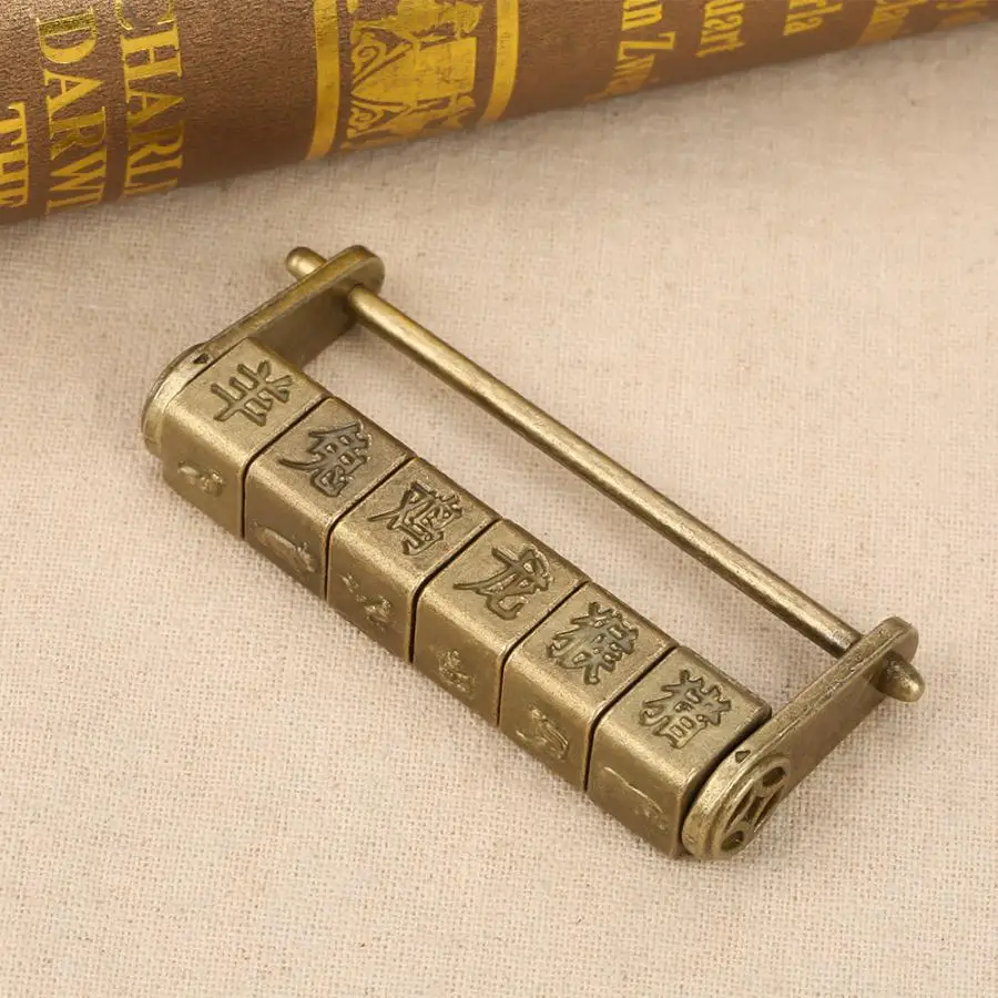 Классические антикварные цинковые китайские символы кодовый замок крафтовое