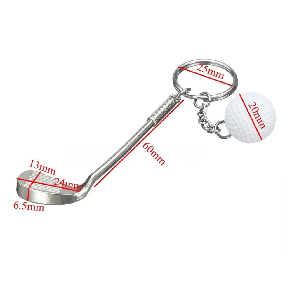 

Mini Golf Racket Ball Pendant Keychain Key Ring Creative Metal Key Clasps Split Keyring Sports Clubs Women Girls Gift