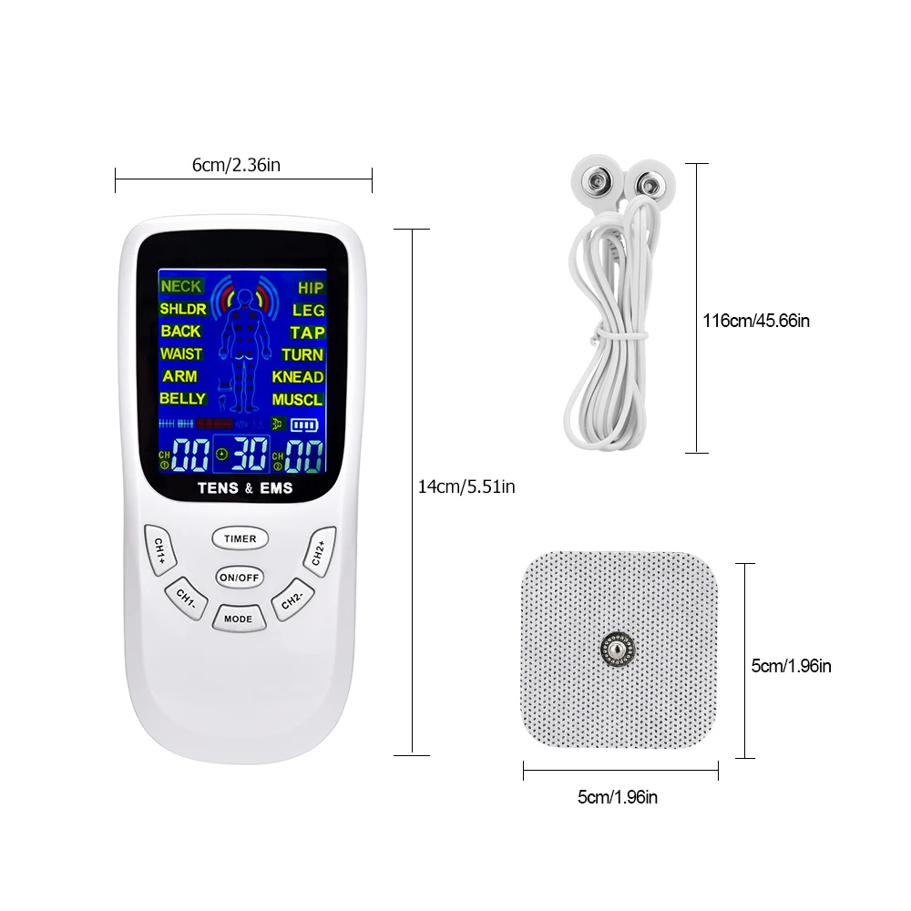 

Body Massager Electric Therapy Pulse Muscle Stimulator Battery Powered Pain Relief Health Care Instrument With 4 Electrode Pads