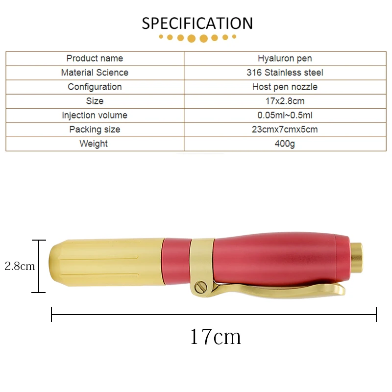 

0.5ML 0.3ML Hyaluronic Acid Pen Atomizer gun Hyaluronic Acid Injection lip filler hyaluron pen Wrinkle Removal Anti aging