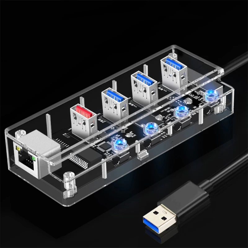 

Usb3.0 One-to-Four Hub 4 Port USB 3.0 Hub Adapter With Power Switch - Ultra Slim Data USB Hub