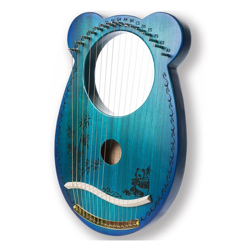 

Harp Lyre,Mahogany 16 String Harp,Mini Portable Harp,Cute,String Instrument,with Tuning Lever,for Beginners,Etc