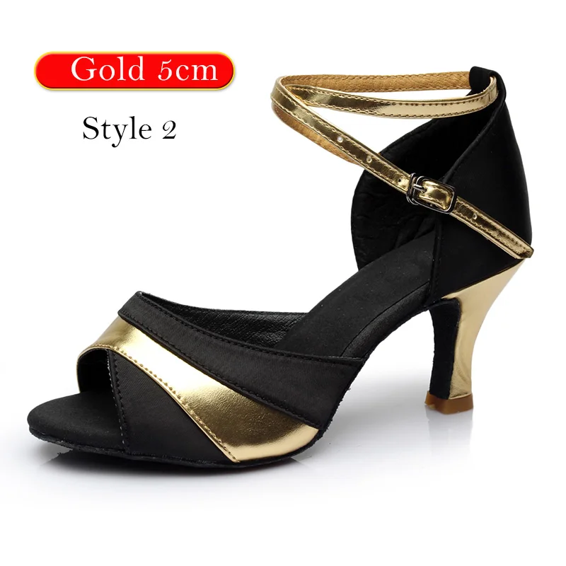Style 2 Gold 5cm DIPLIP для женщин; Лидер продаж; Новинка; Брендовая обувь для латинских танцев на каблуке; обувь для танго бальных танцев для девочек; обувь для сальсы; Мягкая Обувь для бальных танцев - Цвет: Style 2 Gold 5cm