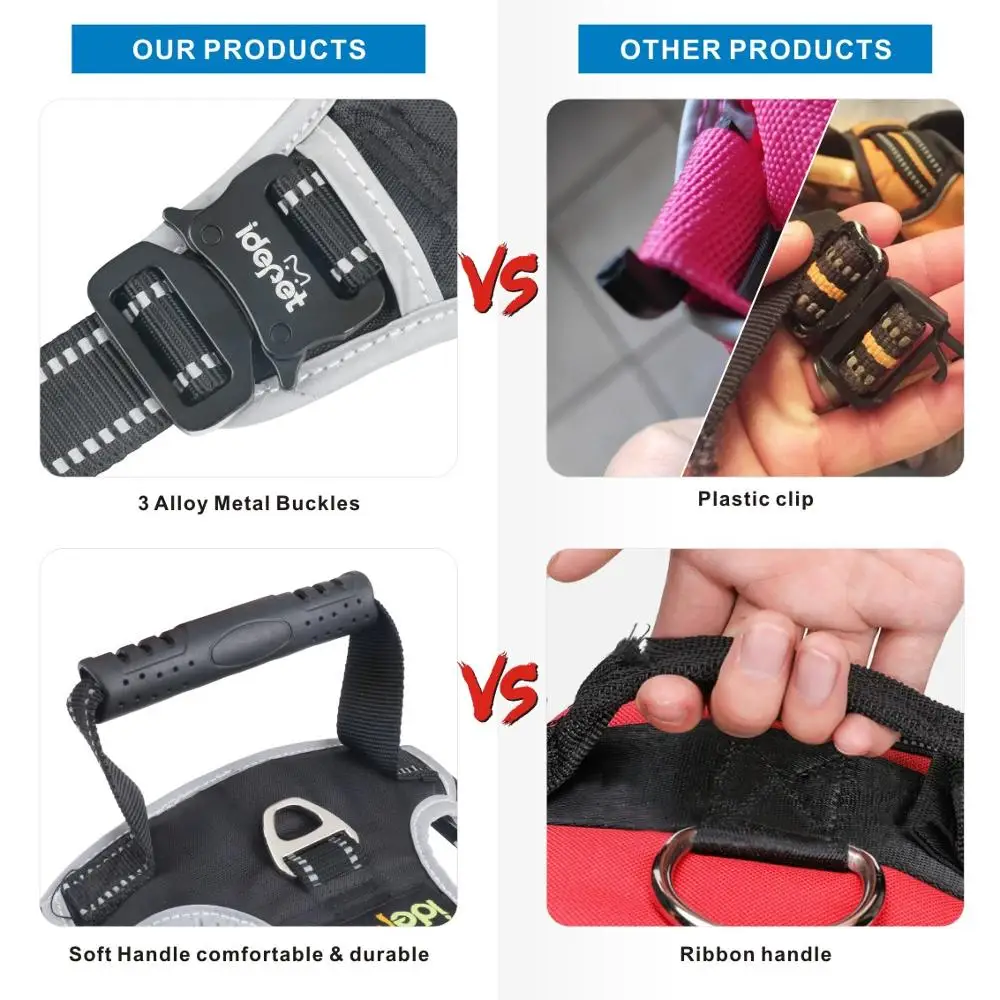 Жилет для больших собак с ручкой светоотражающий дышащий | Дом и сад