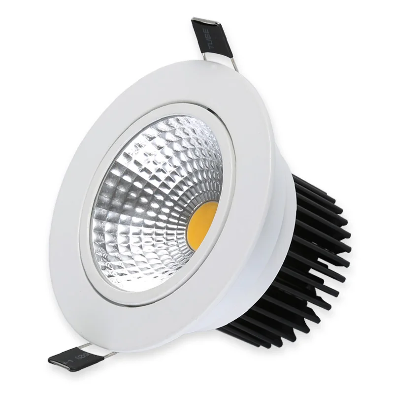 Focos LED empotrables COB, 5W, 7W, 9W, 12W, CA/CC, 12V, lámpara redonda blanca, lámpara de decoración de techo