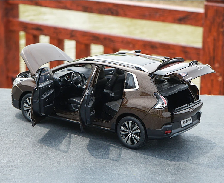 1/18 peugeot 3008 Коричневый Белый внедорожник литой металлический автомобиль модель игрушки для детей рождественские подарки коллекция игрушек