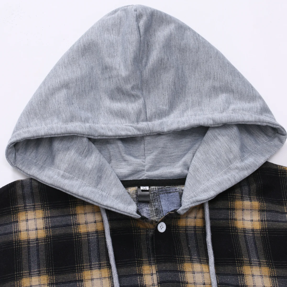 Plaid Hooded Mens Long Sleeved Shirt Korean Casual Loose Coat Cardigan Fashion Hip Hop Male Streetwear Sweartshirts Man Clothing