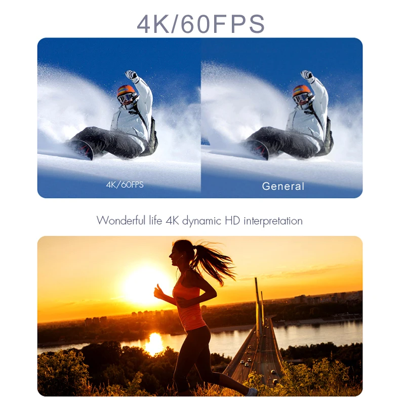 Экшн камера SOOCOO F91R Ultra HD 4K 60 кадров/с Wi Fi сенсорный экран водонепроницаемая с