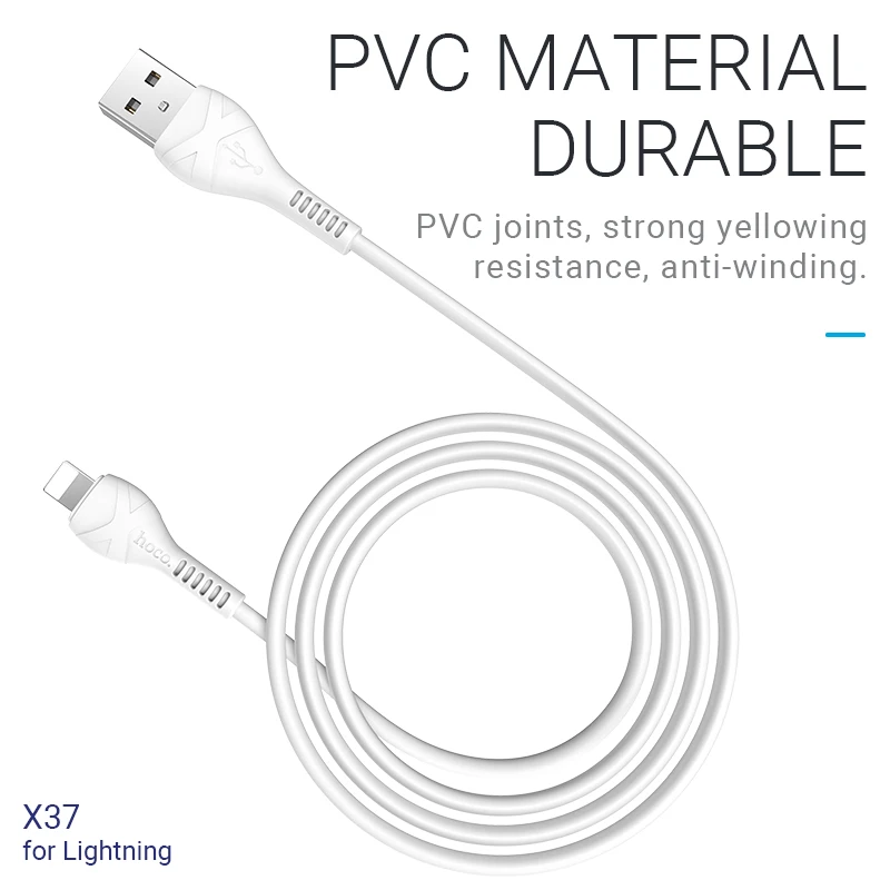 hoco зарядный кабель для lightning Micro USB C Type 2.4A передача данных провод 1м PVC зарядка