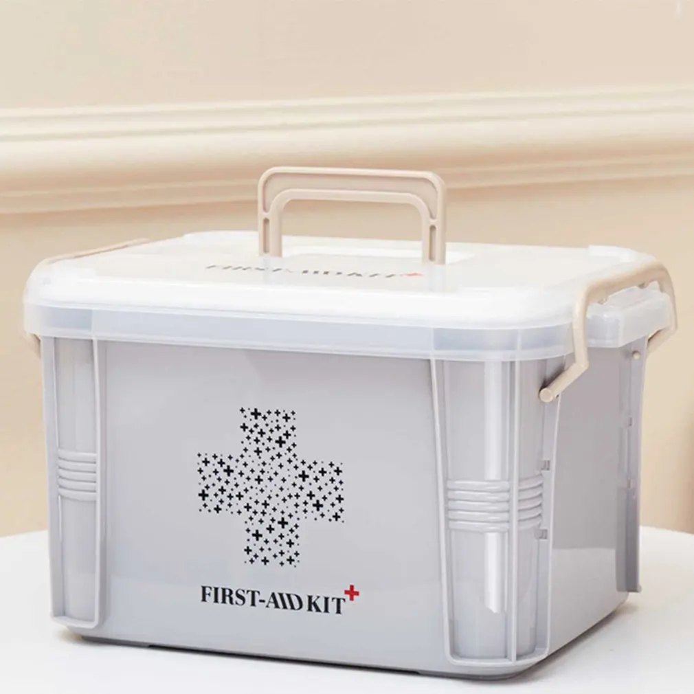 Пластиковая практичная коробка для домашнего использования аптечка контейнер