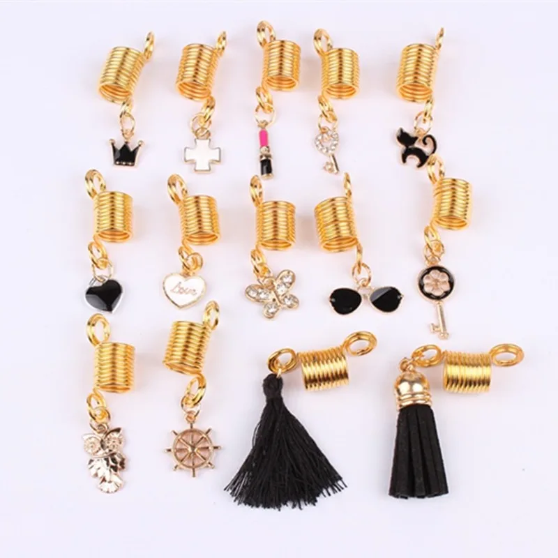 Кольцо для волос дреды аксессуары бисер дредов Бисер плетения женщин Золотая