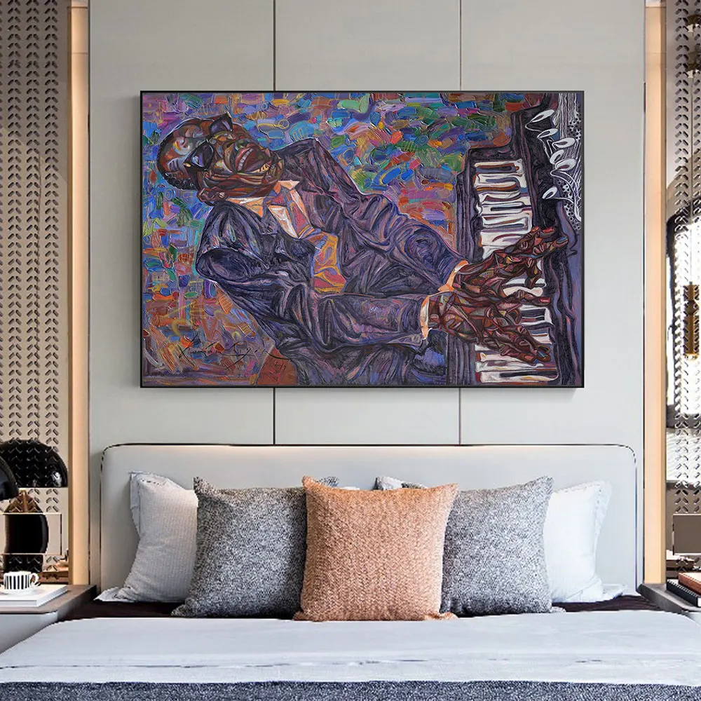 

Abstract Painting whith a Musician Play the Piano Canvas Painting Oil Painting Poster Modern Wall Art Picture Decoratino Home