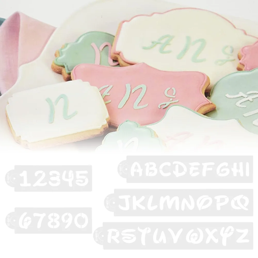 5 шт письмо и номер DIY выдолбленный пластиковый трафарет для рисования шаблон