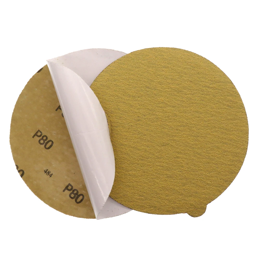 50 sheets 6&quot Gold PSA Self Adhesive Stickyback Sanding Discs for DA Sanders - Sandpaper Finishing Auto wood woking | Инструменты