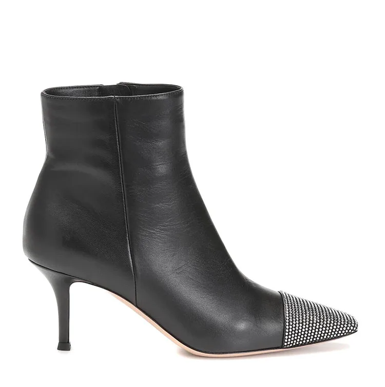 Kmeioo/Модные ботильоны женские демисезонные полусапожки на молнии тонком каблуке