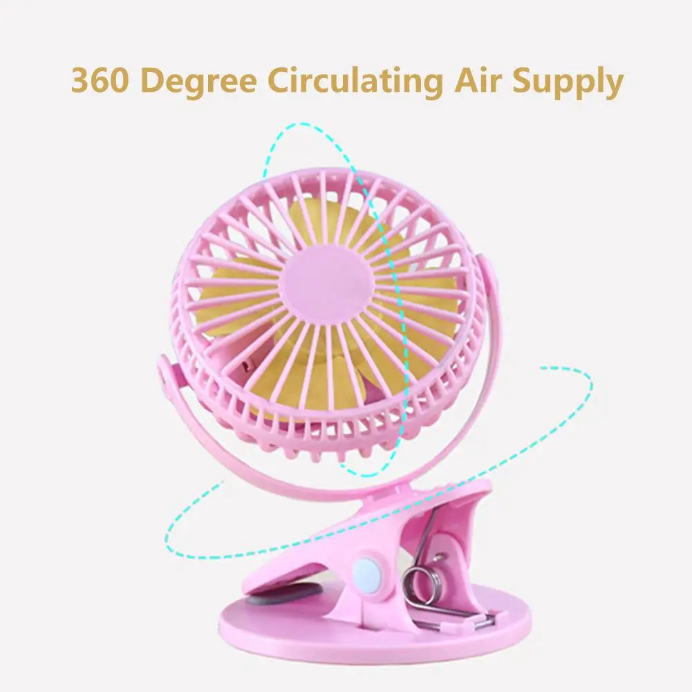 

3 Speeds Clip on Fan 360 Degree Portable Turbine Fan Desktop Air Cooler for Home Office Hiking Powered by USB or 2000mAh