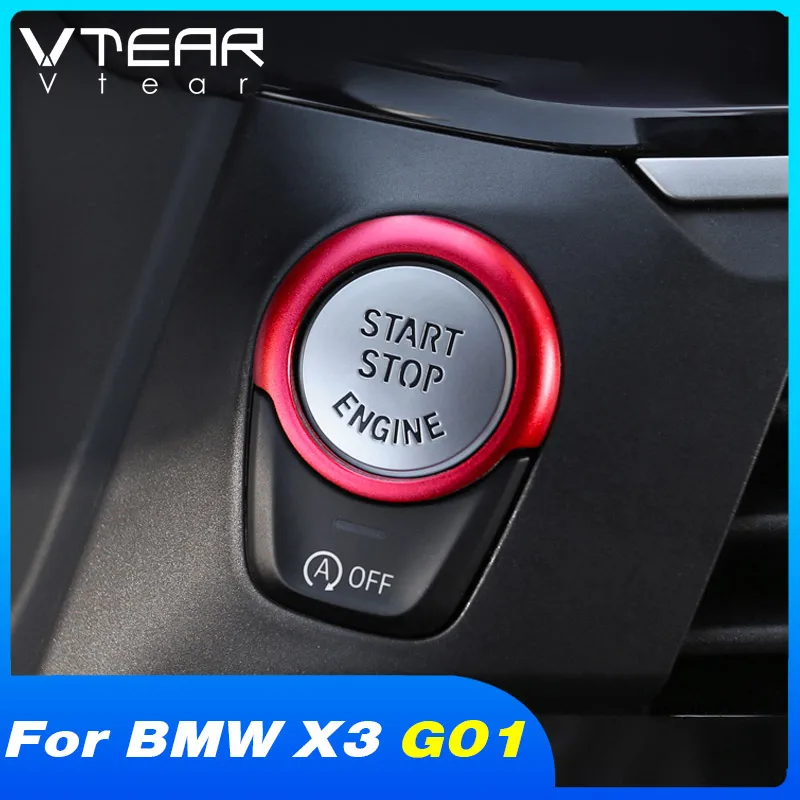 

Vtear Car One-button Start Circle Trim Interior Decoration Accessories Engine Switch Cover Trim Part For BMW X3 G01 2018-2021