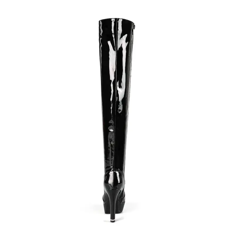 Eokkar 2020 Women Over The Knee High Boots Patent Leather Zipper Thin High Heel All Match Sexy Ladies Boots Big Size 34-43