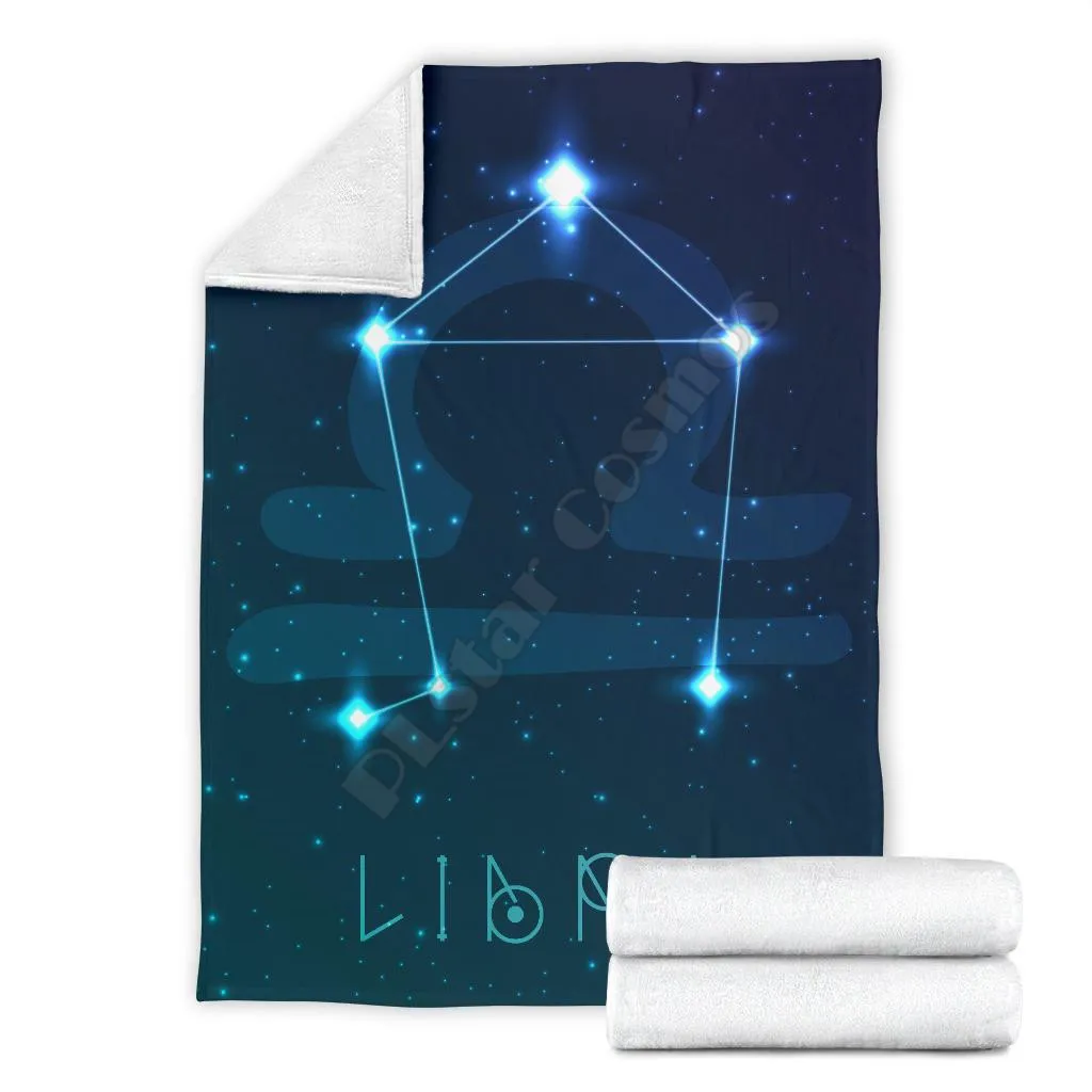 

Libra Zodiac fleece blanket Printed Blanket Adults/kids Fleece Blanket Sherpa Blanket 02