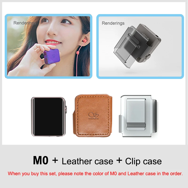 SHANLING M0 ES9218P 32 бит/384 кГц Bluetooth AptX LDAC DSD MP3 FALC портативный музыкальный плеер Hi-Res аудио - Цвет: M0(LeatherClip Case)