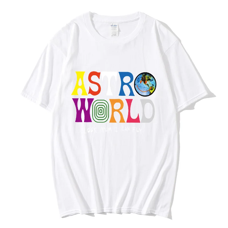 Мужская и женская футболка в стиле хип-хоп с буквенным принтом Трэвиса Скотта