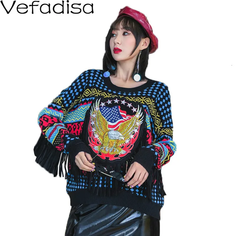 Женский вязаный свитер Vefadisa повседневный короткий с длинными рукавами и круглым