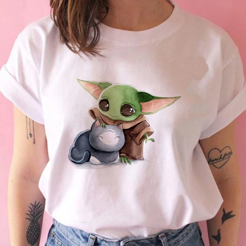 

Disney Mandalorian Cute Graphic T-shirt Baby Yoda Exquisite Branded Female Clothes Short Sleeve Tshirt Modern Girls Personalized