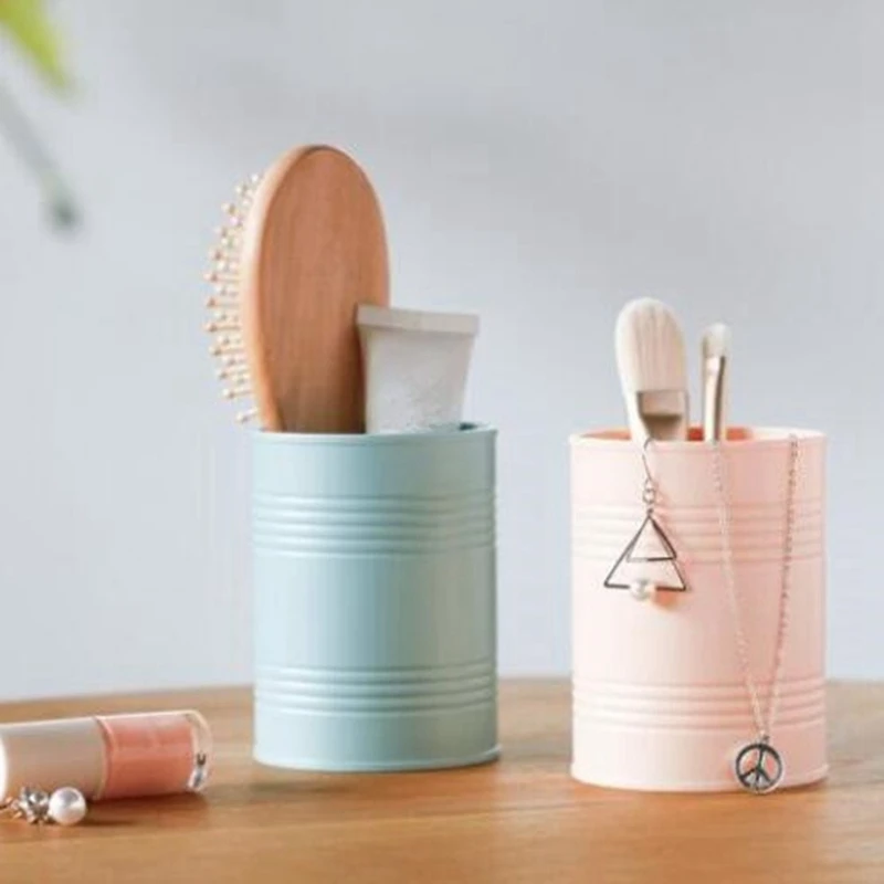 

Round Cosmetic Pencil Pen Holder Desk Organizer Office Stationery Container Makeup Brush Storage Box Pen Pot Holder