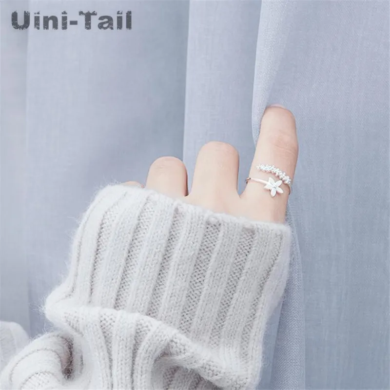 Uini Tail популярное Новое Открытое кольцо из стерлингового серебра 925 пробы с