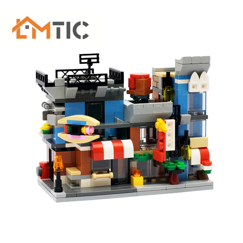 148 шт. строительные блоки MOC креативные мини уличные уголки магазин делец модель